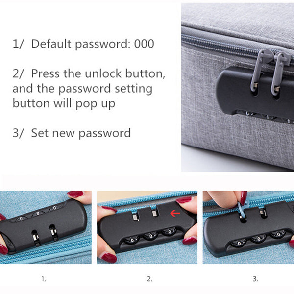 Document Bag Storage Pouch Case with Lock Zipper for Home Office Case AU SELLER