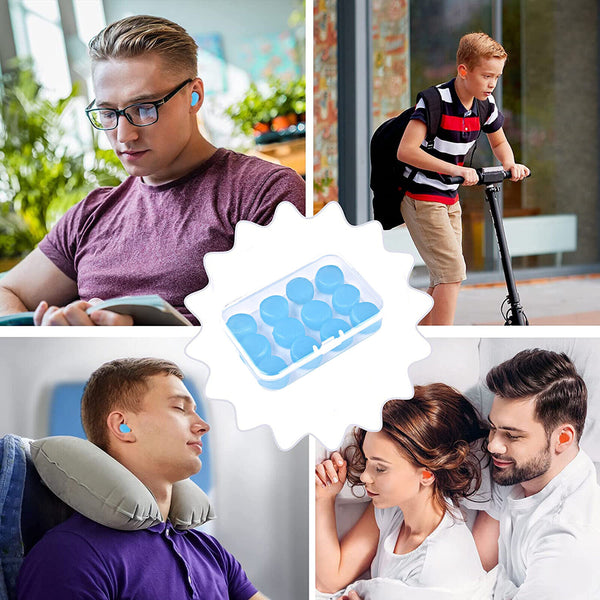 Reusable Soft Sleeping Ear Plugs Snoring Sleep Sound Noise Cancelling Earplugs