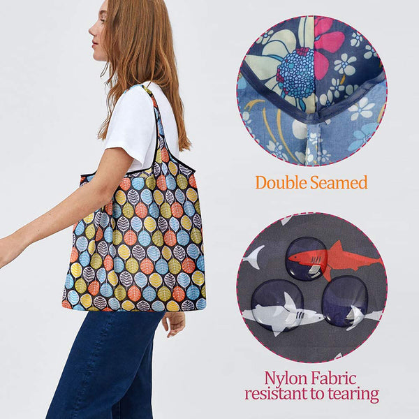 Extra Large Reusable Shopping Bag Eco-Friendly Foldable Tote Long Handle Grocery