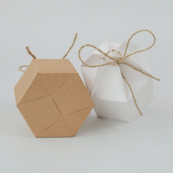 50Pcs Xmas Candy Gift Box Bag Pillow Favor Kraft Paper Gift Favour Wedding Party