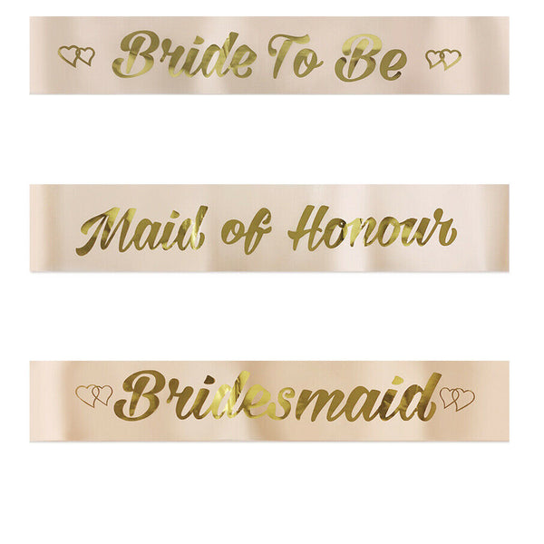3 Colours Gold Team Bride Hens Party Sash Sashes Night Bachelorette Bridal AUS