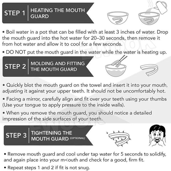 4x Teeth Grinding Mouthguard Mouth Guard Night Bruxism Clenching Sleeping Dental - Lets Party