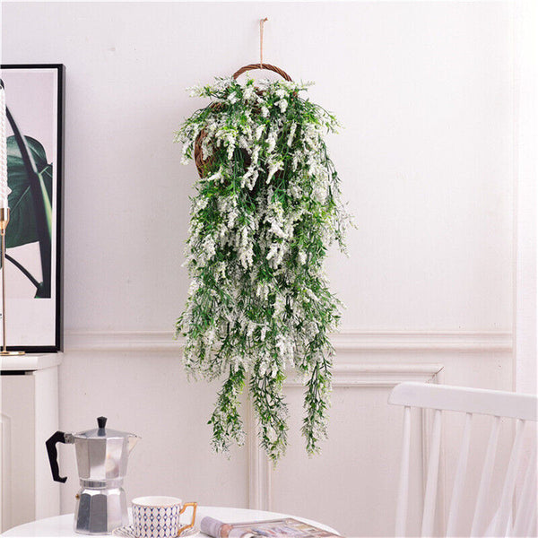 4PCSHanging Artificial Plants Fake Lavender Home Porch Decor Party Vine Flower