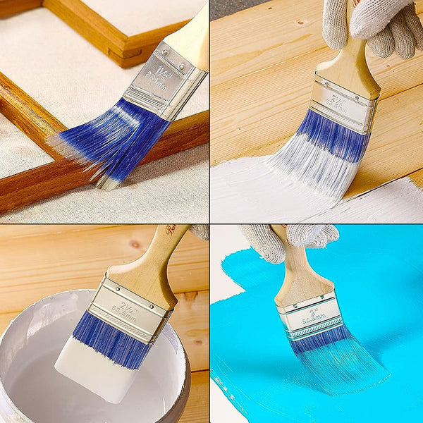 5PCS Paint Brushes Set Sash Brushes Wood Stain Brushes for Walls Cabinets Fences