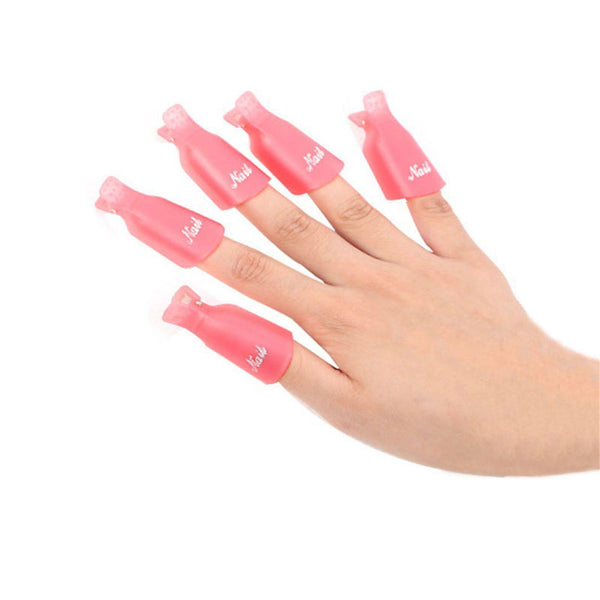 10-100X Plastic Nail Decor Decal Design Cap Clip UV Multicoloured Nail Tool Nail