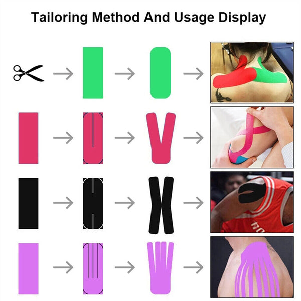 6x Athletic Elastic Physio Sports Kinesiology Rock Tape Muscle Bandage 5cmx5m AU - Lets Party