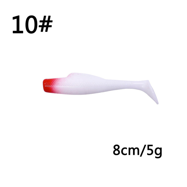 6X 8CM Floating T Tail Soft Bait Bionic Bait TPR Material Stretchable Soft Bait