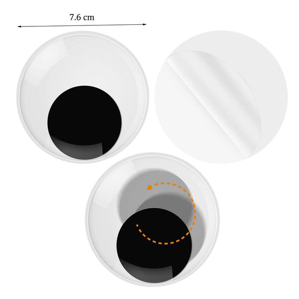 8PCS 76mm Huge Joggle Moveable Black Eye Wiggly Googly Eyes Craft Stick On DIY
