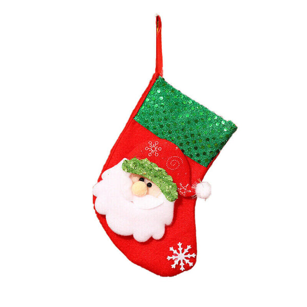 Christmas Stocking Socks Ornament Xmas Tree Party Hanging Gift Candy Bags Decor