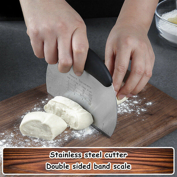 Dough Scraper Stainless Steel Bake Cake Slicer Pastry Cutter Multipurpose Bench