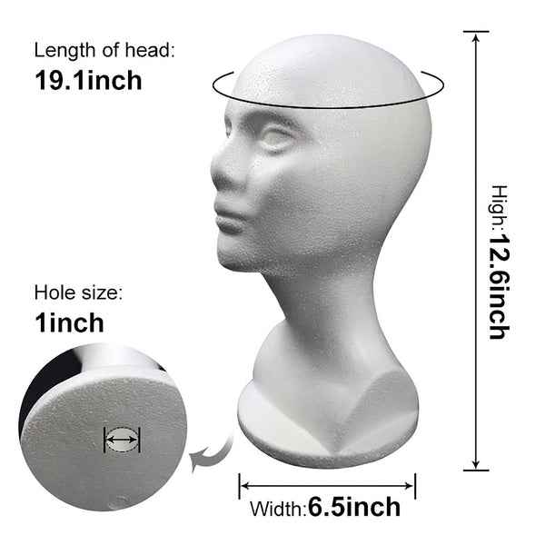 Female Flocked Foam Mannequin Manikin Head Model Hat Wig Scarf Display Stand AUS