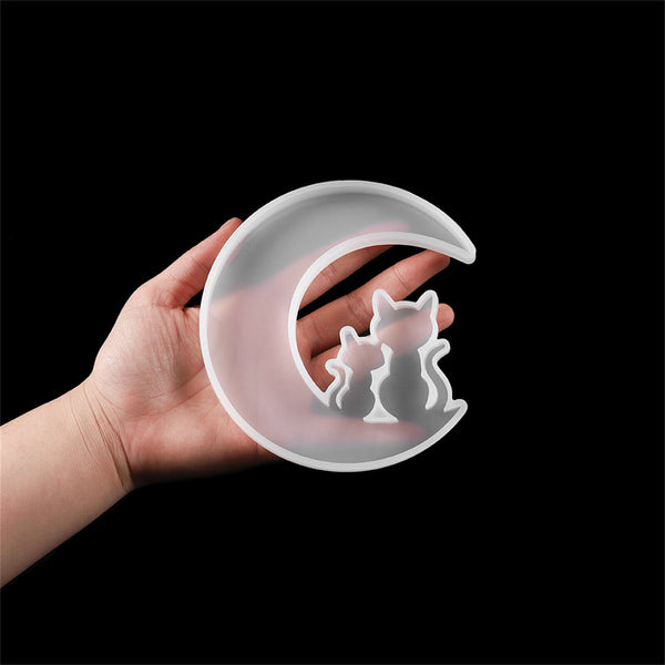 4PCS Christmas Deer Moon Cat Silicone Resin Casting Mold Jewelry Epoxy Moulds AU