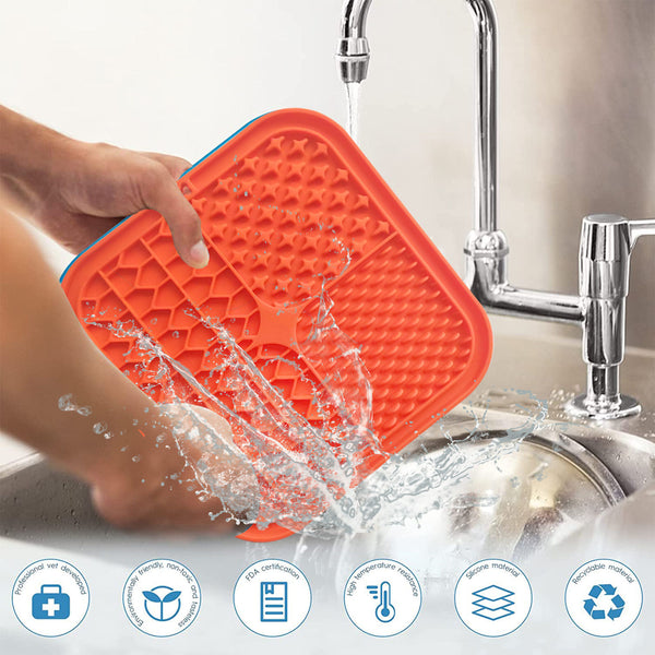 Silicone Dog Pet Lick Mat Pad Boredom Buster Slow Feeder Bath Grooming Helper AU
