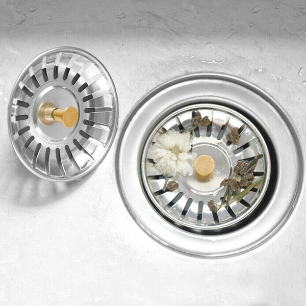 Stainless Steel Kitchen Sink Strainer Waste Plug Filter Drain Stopper AU Stock - Lets Party