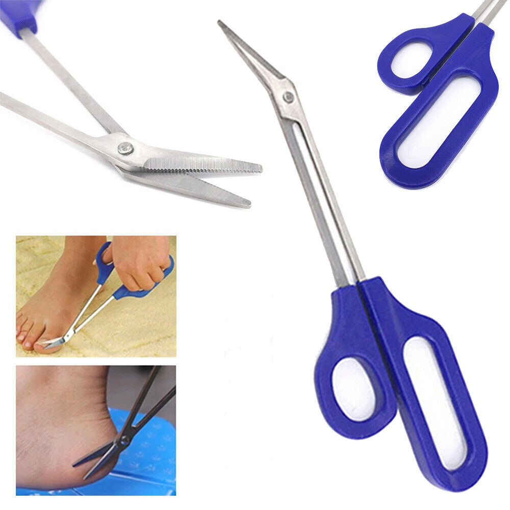 Easy Grip Long Reach Toenail Scissor Clipper Toe Nail Manicure Cutter Trimmer - Lets Party