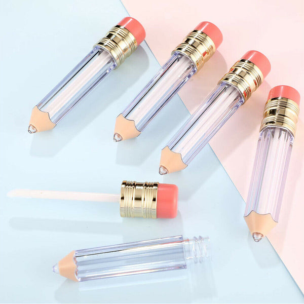 5/10/20x Empty Lip Gloss Tube Container Pencil Shape Lipstick Refillable Bottle - Lets Party