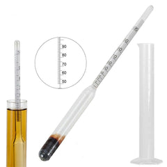 Alcohol Hydrometer Distilling 0-100% Meter with Measuring Cup 100ml