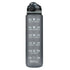 1L Grey Water Bottle Motivational Drink Flask With Time Markings BPA Free Sport Gym - Lets Party