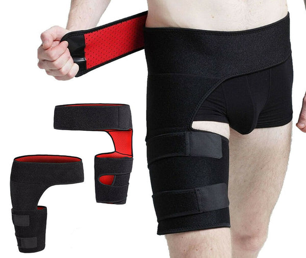 Hip Brace - Compression Groin Support Wrap for Sciatica Pain Relief Thigh L+R AU - Lets Party
