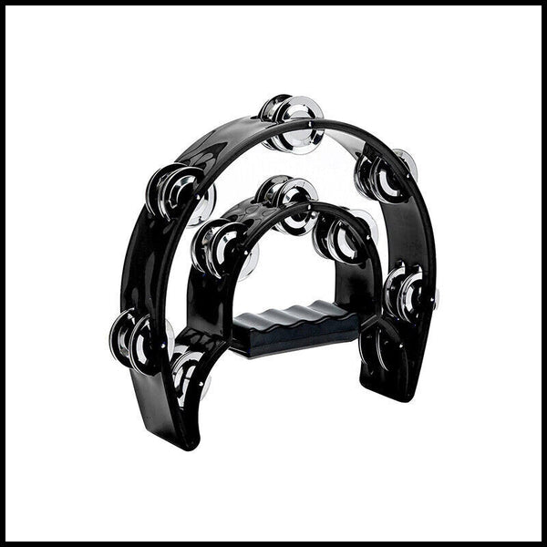Double Half Moon Tambourine Musical Percussion Instrument Bell Beat Drum ABS AU