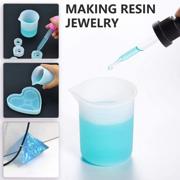 4/8/12X Silicone Measuring Cups Mixing Cup Resin Glue Tools Jewelry Casting Set