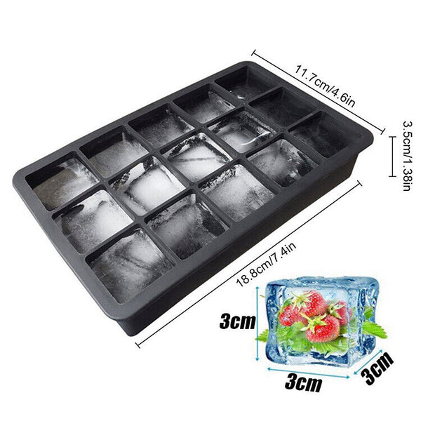 15 Block Ice Cube Maker Tray Big Silicone Mold Sphere Whiskey Frozen Tray AU