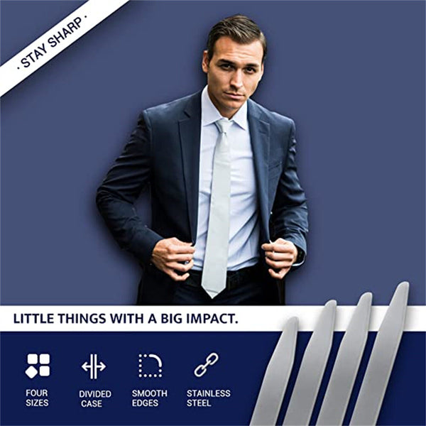 10PCS Shirt Collar Stays Stainless Steel Stiffener Metal Men Long Tie 55mm 64mm