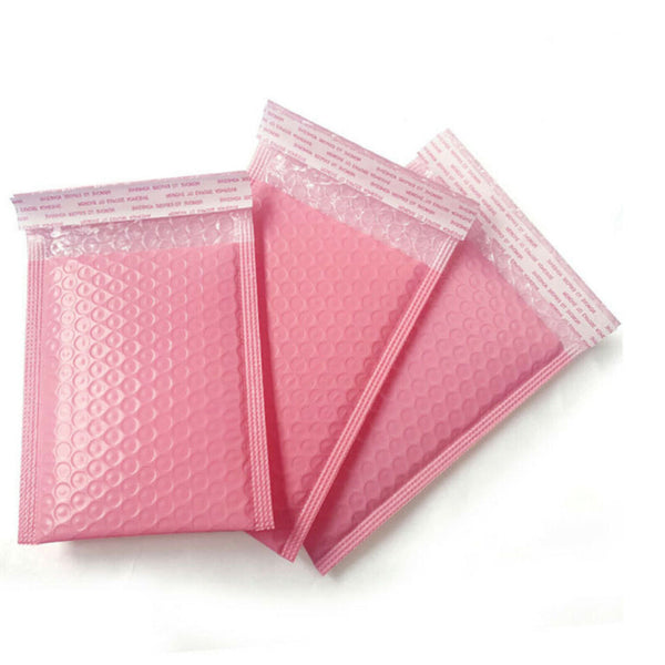 50Pcs Bubble Mailers Padded Envelopes Lined Poly Mailer Self Seal Pink 5 Size AU