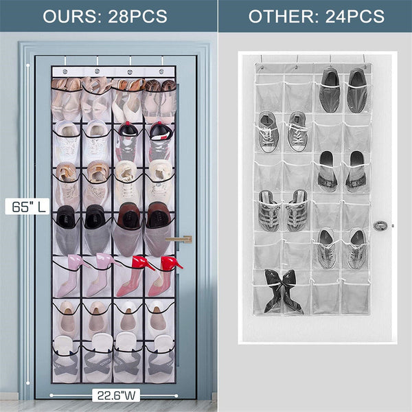 28 Pockets Shoe Holder Bag Organiser Over Door Hanging Shelf Rack Storage Bag AU
