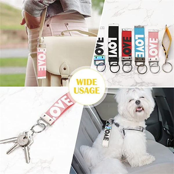30PCS 25mm Key Fob Hardware keychain Split Ring Wrist Wristlets Cotton Tail Clip