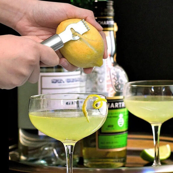 Lemon Zester Grater Knife Tool Stainless Steel with Channel Garnish Citrus Lime