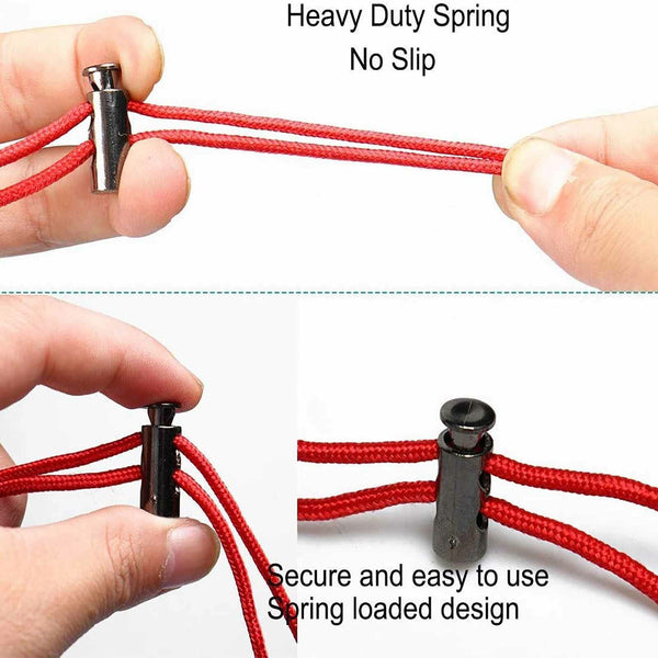 Double Hole Metal Cord Lock Apparel Clamp Barrel Toggle Spring Stopper