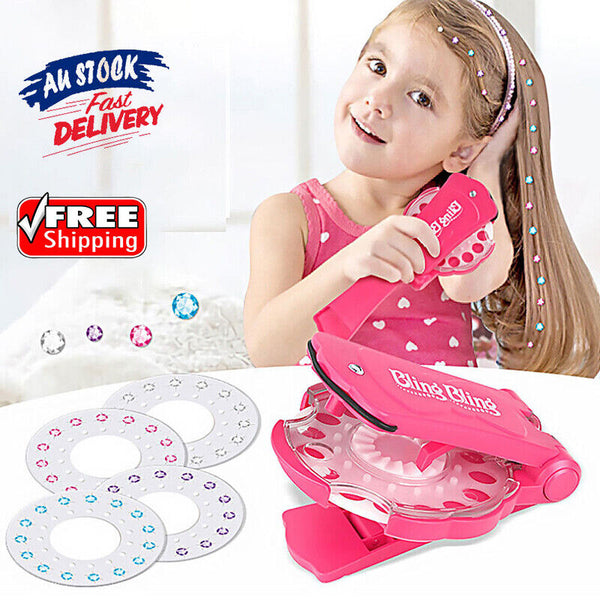 Diamond Hair Sparkle Stapler Machine Tools Kit Gems for Shirt Decor Girls AUS