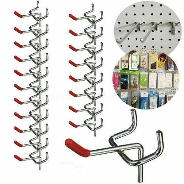 50PCS 50mm Metal Pegboard Hook PEG Borad Hooks Wall Display Storage Hanger Hook