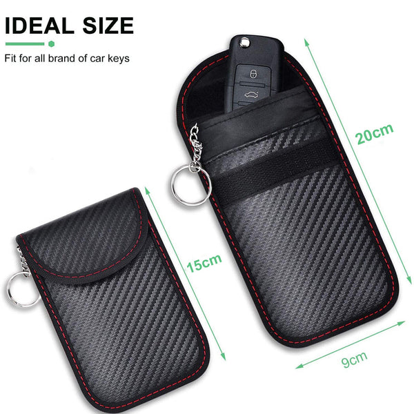 2X Car Key Signal Blocker Case Faraday Cage Fob Pouch Keyless RFID Blocking Bag