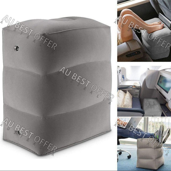 Travel Air Pillow Foot Rest Inflatable Cushion XL 3 Layers Car Leg Footrest AU - Lets Party
