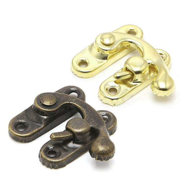 Antique Metal Catch Curved Buckle Horn Lock Clasp Hook Jewelry Box Pad ❤