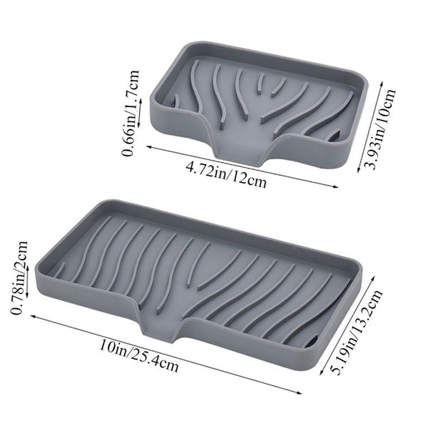 Silicone Sponges Holder Kitchen Sink Organizer Tray for Sponge Soap Dispenser