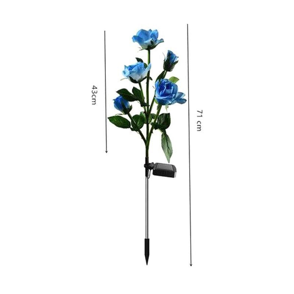 5 LED Solar Power Rose Flower Stake Lights Outdoor Garden Path Luminous Lamps AU