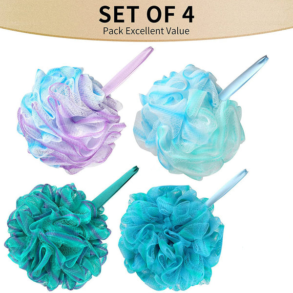 UP 40PCS Mermaid Loofah Sponge Bath Puff Soft Ball Body Exfoliate Wash Shower AU