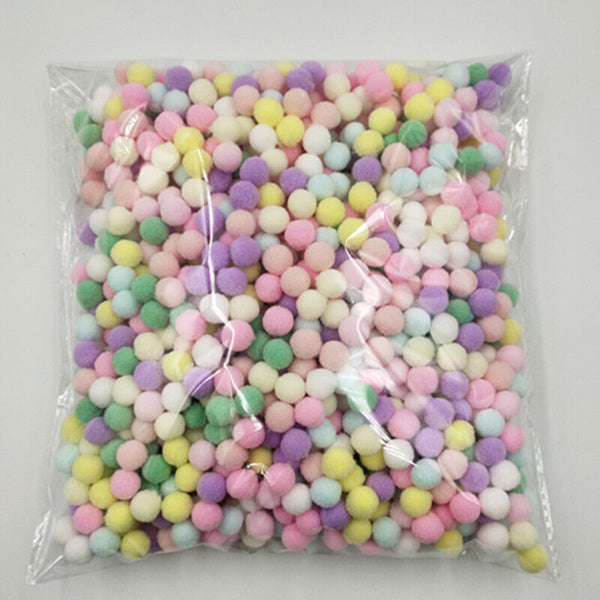 DIY Mixed Colour Mini Soft Fluffy Pom Poms Pompoms Ball 8-30mm for Kids Tool 1.5 - Lets Party