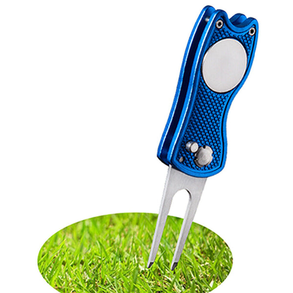 Steel Divot Repair Tool Cleaner Pitch Putting Golf Groove Pitchfork Ball Fork
