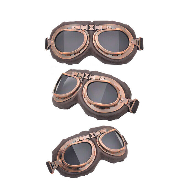 Vintage Pilot Motorcycle Racing Goggles Aviator Retro ATV UTV Dirt Bike Eyewear