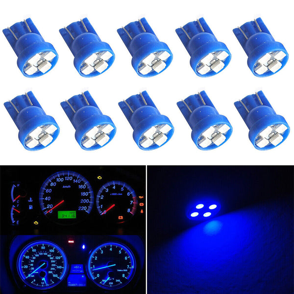 10x Blue T10 168 4SMD Car Dashboard LED Light Bulb Gauge Cluster Speedometer AU