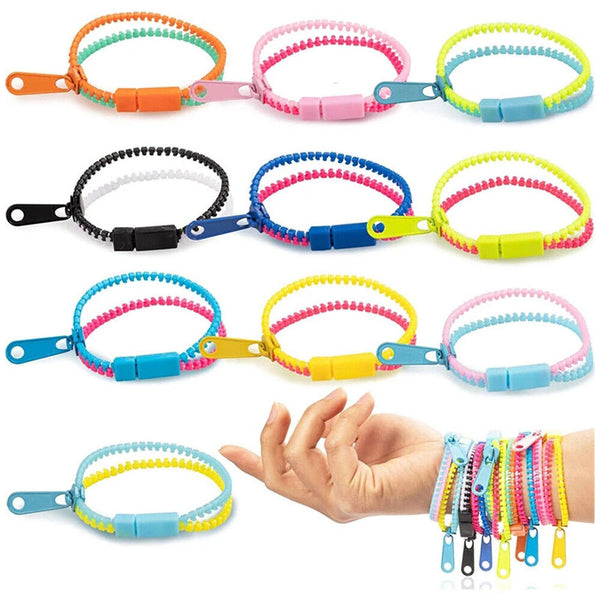1-50x Sensory-Zipper Fidget Bracelet Zip Stim Toys Stress Anxiety Relief Autism