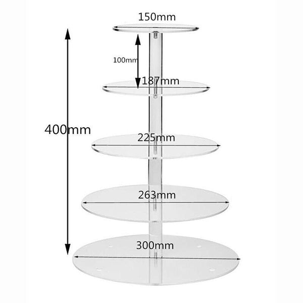 3/4/5/6/7/Tier Acrylic Clear Round Cupcake Cake Stand Birthday Wedding Party AU