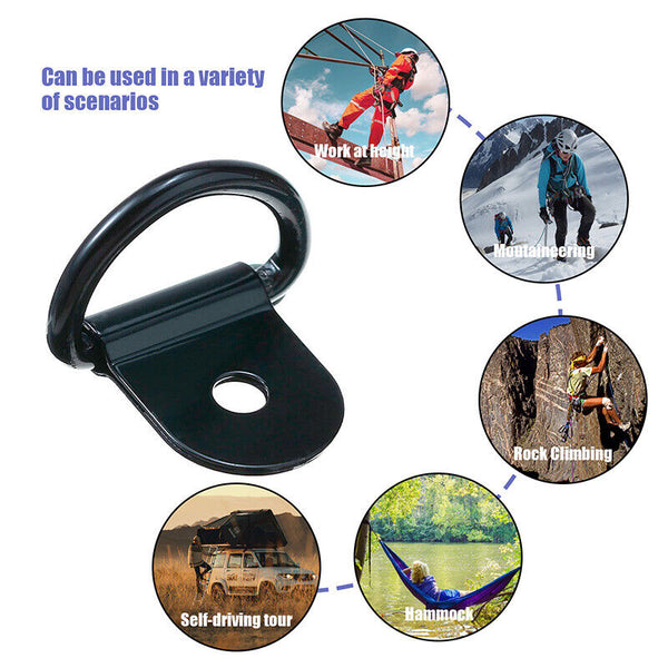 30PCS Heavy Duty D-Ring Tie Down Stainless Steel Anchor Point Black Universal AU - Lets Party