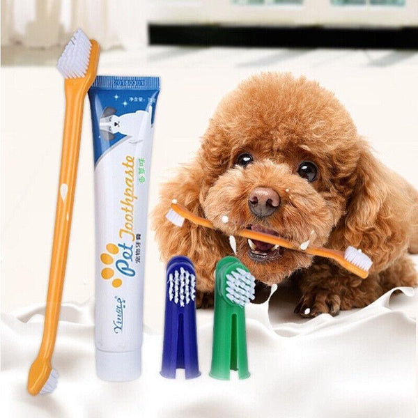 1PC Pet Dog Cleaning Toothpaste+Toothbrush+ Back Up Brush Set Vanilla Flavour AU