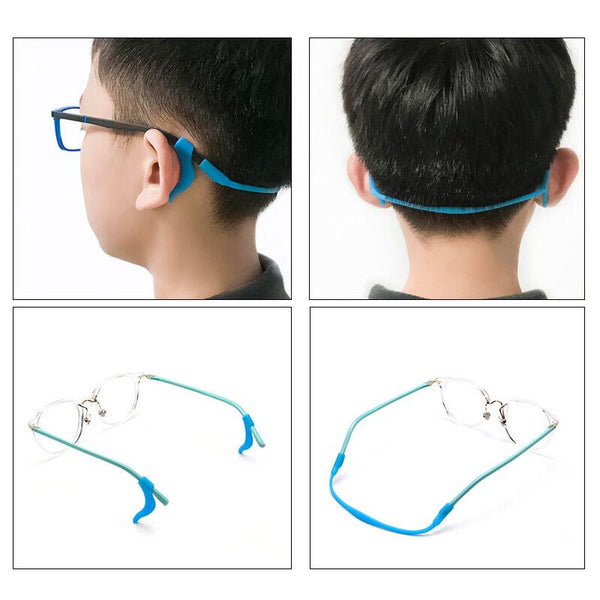 Silicone Glasses Lanyard Eyeglasses Holder Neck Cord Strap Ear Grip Hooks Kids