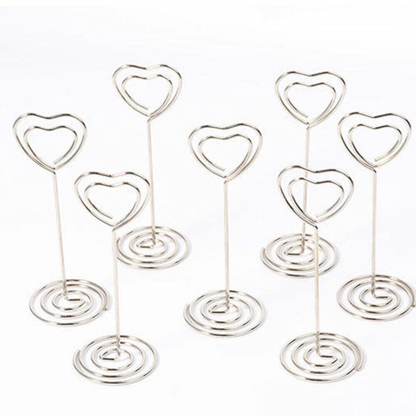 10pcs Wedding Heart Card Stand Number MEMO Place Holder Clip Name Table Shaped